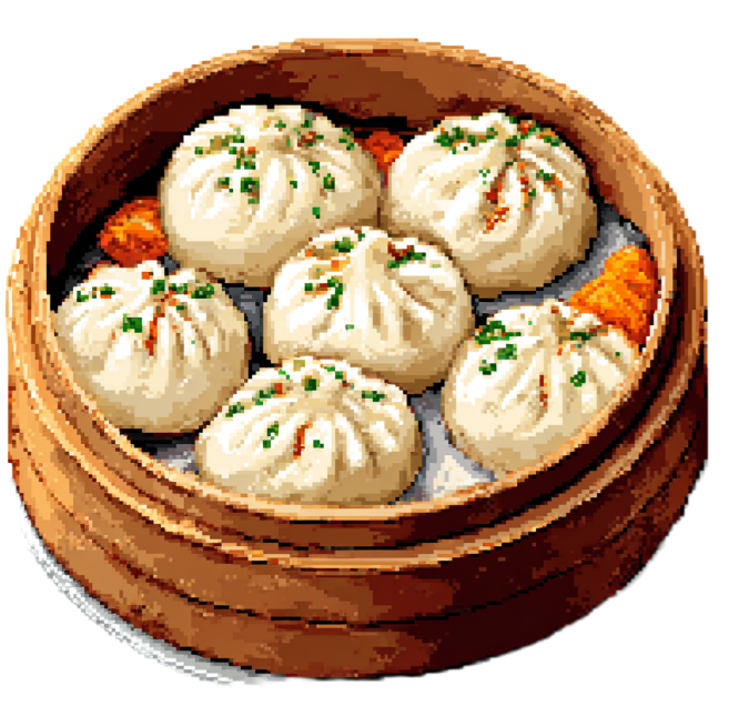 Pixel art of Chinese food