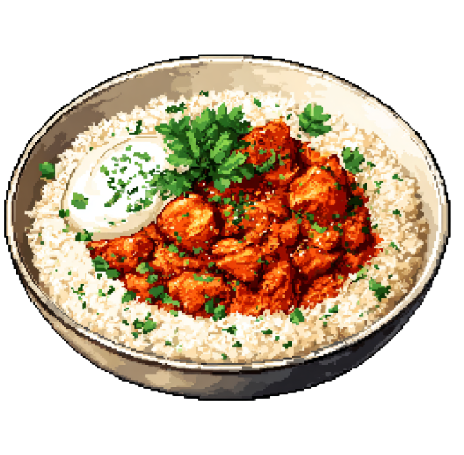 Pixel art of Indian food